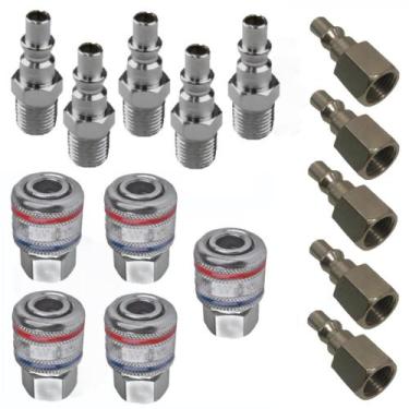 Imagem de Kit Compressor Pino Engate Macho E Fêmea Engate Rápido