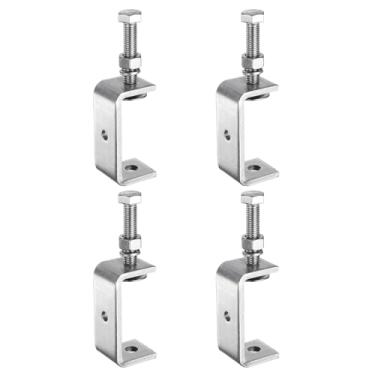 Imagem de HARFINGTON 4 braçadeiras C de aço inoxidável 304 de 2,56" (65 mm) de largura com abertura de mandíbula braçadeiras de madeira braçadeira de viga em U para carpintaria, soldagem, edifícios, montagem