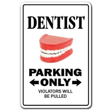 Imagem de Dentista Placa de Alumínio Estacionamento Rua Dental Dental Dentário Dentista Assistente | Interno/Externo | 35,5 cm de Altura
