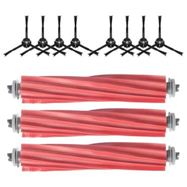 Imagem de Substituição de rolo e escova lateral para Roborock S7, S7+, S7 MaxV, S7 MaxV Plus, Q7, Q7+, Q7 Max, Q7 Max Plus, Q Revo, acessórios incluem 3 escovas principais de borracha, 8 escovas laterais