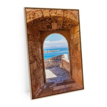 Imagem de Quadro Paisagem Janela Vista Para O Mar Grande 120x80 Cm  - Bimper Qua