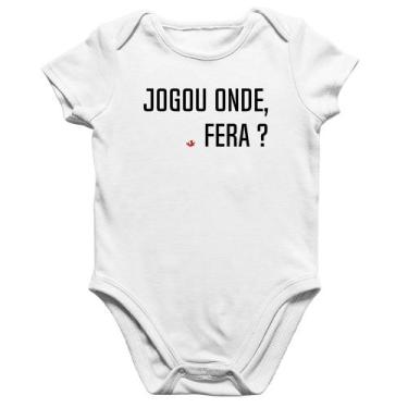 Imagem de Body Bebê Algodão Jogou onde fera - Foca na Moda, Branco, GG