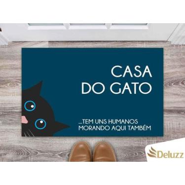 Imagem de Tapete Capacho Decorativo Entrada Porta Sala Casa do Gato (tem uns hum
