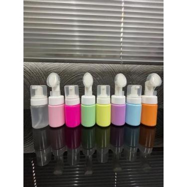 Imagem de Kit 2 Frascos Pump e Escovinha De Silicone Para SkinCare 125ml Rotina 