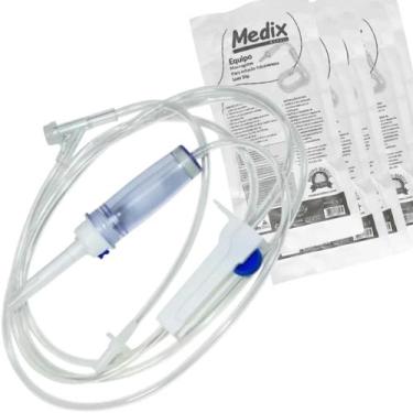 Imagem de 25 Equipo Completo Para Infusão Colocar Medicamento No Sangue - Medix