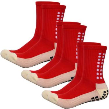 Imagem de kit 3 pares Meias esportivas antiderrapante compressão Pilates idosos 