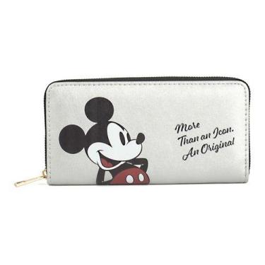 Imagem de Carteira Rígida Feminina Porta Cartão Mickey - Luxcel, Prata