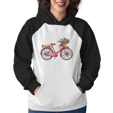Imagem de Moletom Feminino Bicicleta Vintage Romântica - Foca na Moda, Branco, P