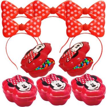 Imagem de Kit Festa Infantil Pote Minnie e Tiaras C/ Led Kit 10 Un - Plasutil