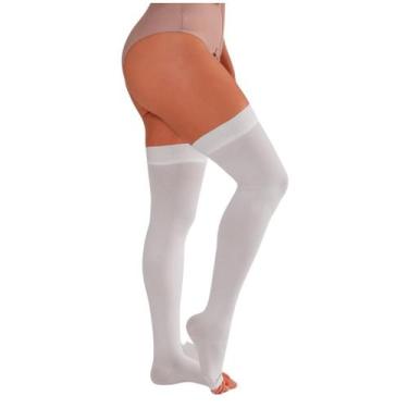 Imagem de Meia Compressiva Antitrombo Antiembolia 7/8 Step Comfort, GG, Branco
