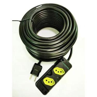 Imagem de Extensão Elétrica 10a/20a Reforçada 15m PP 2x1,5mm 2 tomadas - Margiri