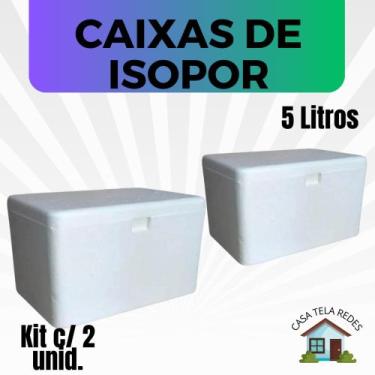 Imagem de 2 Caixas de Isopor EPS 5 litros para Gelo, refrigerante, latas, sorvet