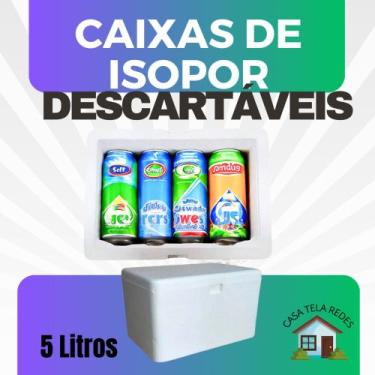 Imagem de 5 Caixas de Isopor EPS 5 litros para Gelo, refrigerante, latas, sorvet