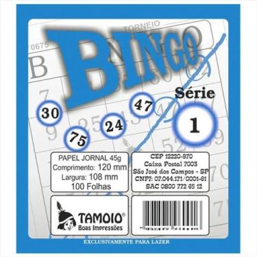 Imagem de Bloco de bingo Tamoio azul com 100 folhas