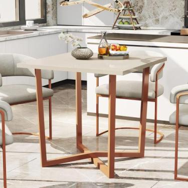 Imagem de Mesa De Jantar 80x80 Pequena Compacta Para 4 Lugares Valence Industria