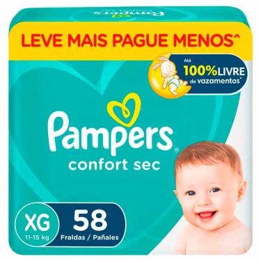 Imagem de Fralda Infantil Pampers Confort Sec Tamanho XG Com 54 Fraldas