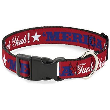 Imagem de Buckle-Down PC-W30021-L Star Red/Blue/White Plastic Clip Collar, Grande/38-66 cm