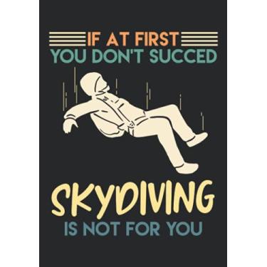 Imagem de Notizbuch A5 kariert mit Softcover Design: Skydiver Lustiger Spruch Retro Skydiving Fallschirmspringer: 120 karierte DIN A5 Seiten