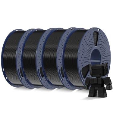 Imagem de SUNLU Filamento PLA de alta velocidade 4KG 1,75 mm, 30 mm/s - 600 mm/s Faixa de impressão, filamento de impressora 3D 4 kg, 1 kg por carretel, pacote com 4, 4 cores, preto + preto + preto