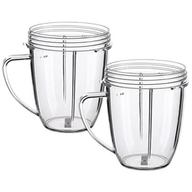 Imagem de Copos de peças de substituição da Joyparts para NutriBullet 600W e 900W 1200W, Clear, 2 18oz mug