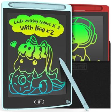 Imagem de LEYAOYAO Tablet de Escrita Lcd de 2 Pacotes Placa de Doodle de Remessa Aleatória para Crianças com 2 Bolsas, Blocos de Desenho de Tablet de Desenho Eletrônico, Brinquedo de Criança de Aprendizagem - P