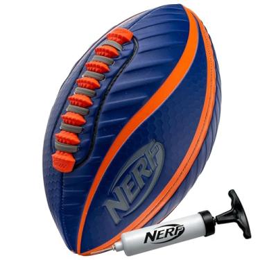 Imagem de NERF Minifutebol com aderência espiral – espaço patenteado para espirais definitivas – construção costurada à máquina – bomba incluída, azul/laranja, mini 21,6 cm