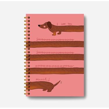 Imagem de Guymn Caderno espiral Dachshund – Presentes de Dachshund para mulheres, colegas de trabalho, com escrita 14 × 21 cm, caderno fofo encadernado em espiral com 164 páginas, material escolar universitário