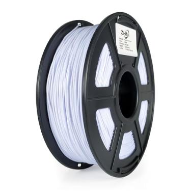 Imagem de Zi-Rui Filamento de impressora 3D TPU 1,75 mm, filamento de impressão 3D TPU macio flexível suporta alta velocidade, carretel de 1 kg (1 kg), papel branco