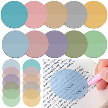 Imagem de Sabary 500 folhas de notas adesivas transparentes redondas translúcidas abas adesivas coloridas bandeiras de página adesivos marcadores de livro transparente diário bíblia material de volta às aulas