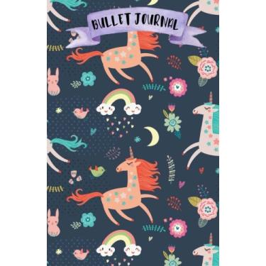 Imagem de Bullet Journal: A5 Licorne - 120 pages - couverture souple "glossy" - Pointillés - Dot point, bullet journal, dot grid, planner, planning, organizer, journal, Licornes, Bujo