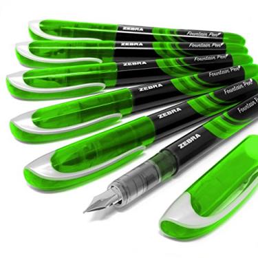 Imagem de Zebra Fuente – Caneta-tinteiro descartável – Tinta verde – Pacote com 6