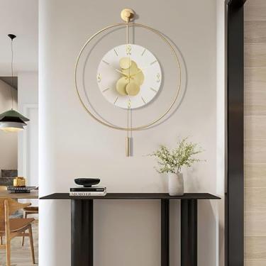 Imagem de Relógio de parede decorativo grande - Relógios de parede operados por bateria para sala de estar, cozinha, escritório, decoração de quarto - Movimento de quartzo silencioso sem tique-taque, relógios