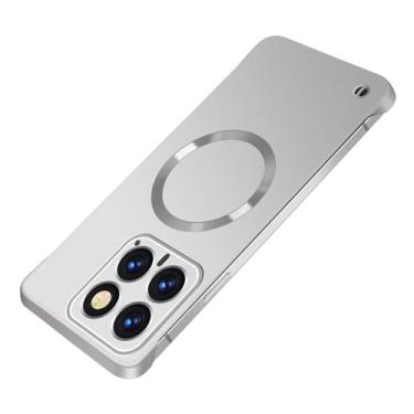 Imagem de HAO RIYLN Capa magnética cinza, 15 Pro, para Xiaomi 15 Pro/15, fina, sem moldura, proteção contra radiação térmica, proteção da câmera, capa traseira rígida antiarranhões