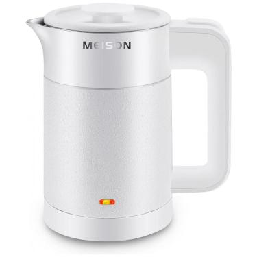 Imagem de Chaleira Elétrica 0,6 L com Desligamento Automático, Aço Inoxidável, 110V 800W, MEISON, Branca