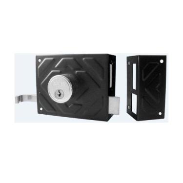 Imagem de Fechadura para portão zamac 100mm preta Aliança