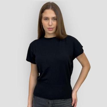 Imagem de Blusa Modal Feminina Evangélica Manga Morcego Curta Sofisticada - GIP,