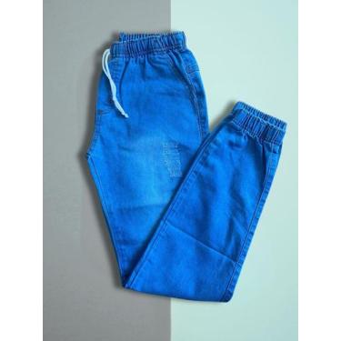 Imagem de Calça Jogger Infantil Juvenil Menino Jeans Punho Elástico - Yalu Modas