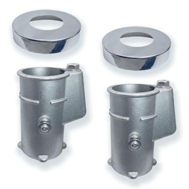 Imagem de WZKO Kit de âncora de corrimão de piscina – Âncoras de aço inoxidável resistente para escudos de escada de piscina no solo, evita corrosão, design oculto pacote com 2