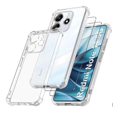 Imagem de Capa Anti Impactos para Redmi Note 14 5G, 2x Películas Protetoras 5D, Bordas Antiquedas, Proteção para Lente Câmera