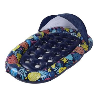 Imagem de Flutuadores Infláveis ​​de Piscina, 3 Em 1 Em 1 Adulto Piscina Inflável Flutua Esgoto Com Cobertura de Sombra Solar Destacável e Suporte de Copo para a Festa do Lago de Praia,