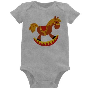 Imagem de Body Bebê Cavalo Balanço - Foca na Moda, Cinza, GG