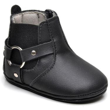 Imagem de Sapatinho Botinha Para Bebê Preto: Botinha Preta - Conforto e Elegânci