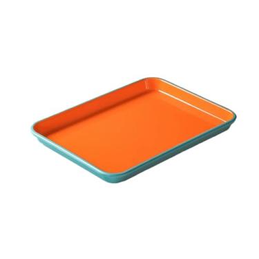 Imagem de Pratos cozidos e refogados prato de louça, pratos frios refogados retangular placa de exibição - 226913 azul laranja profundo (engrossado)