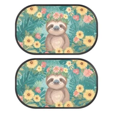 Imagem de Darisoco Persiana de janela de carro preguiça verde para bebê proteção UV automática proteção UV protetor de janela aderente 2 peças bloqueador solar protetor solar acessórios de privacidade