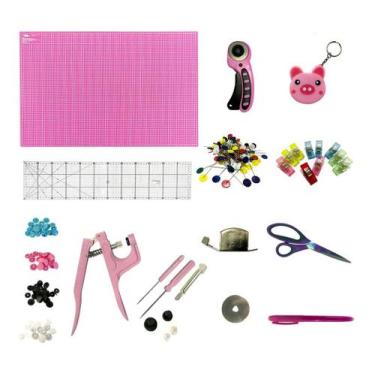 Imagem de Kit Base De Corte 60x45 Cortador Régua Alicate Botão Ritas  - Artmak