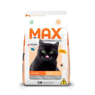 Imagem de Ração Max Gatos Adultos Castrados Sabor Salmão  1Kg - Max Total Alimen