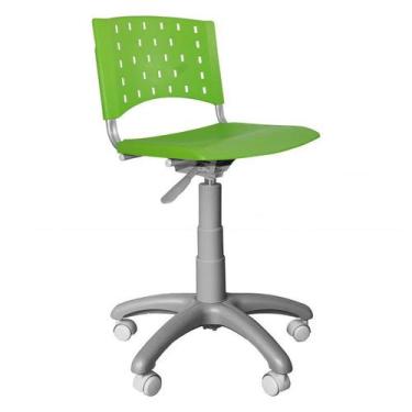 Imagem de Cadeira Secretária Giratória Plástica Singolare Verde - Ultra Móveis C