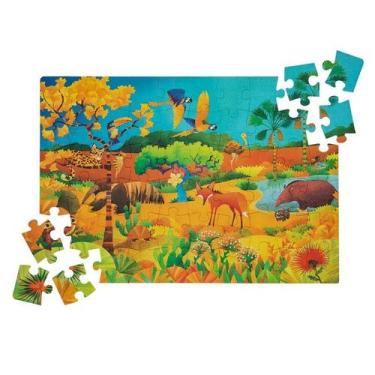 Imagem de Quebra-Cabeça Gigante Cerrado Brinquedo Educativo Araquarela