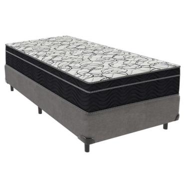 Imagem de Cama Box Solteiro Cinza + Colchão Airtech D45 D45 Ortobom