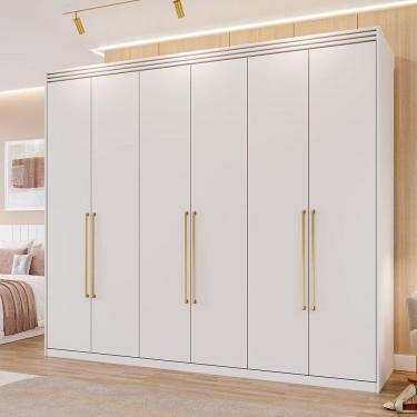 Imagem de Guarda-Roupa Casal 6 Portas com Espelho Interno Giratório 235cm 100% MDF Turim Espresso Móveis